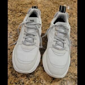 P448 Luke Yeti Calf Fur Croc Platform Sneakers Gray $345 Italy Womens Shoes 39 9